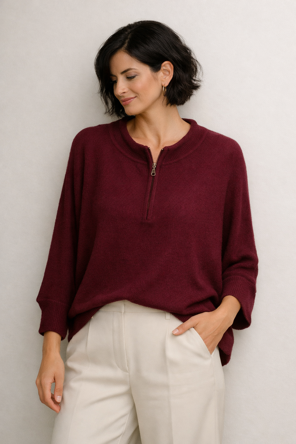 Alpaca Bat Sweater Cherry