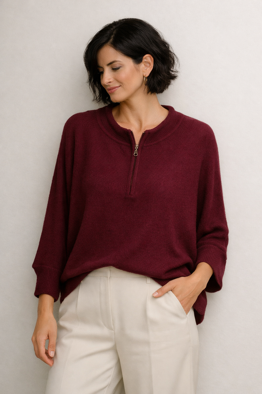Alpaca Bat Sweater Cherry