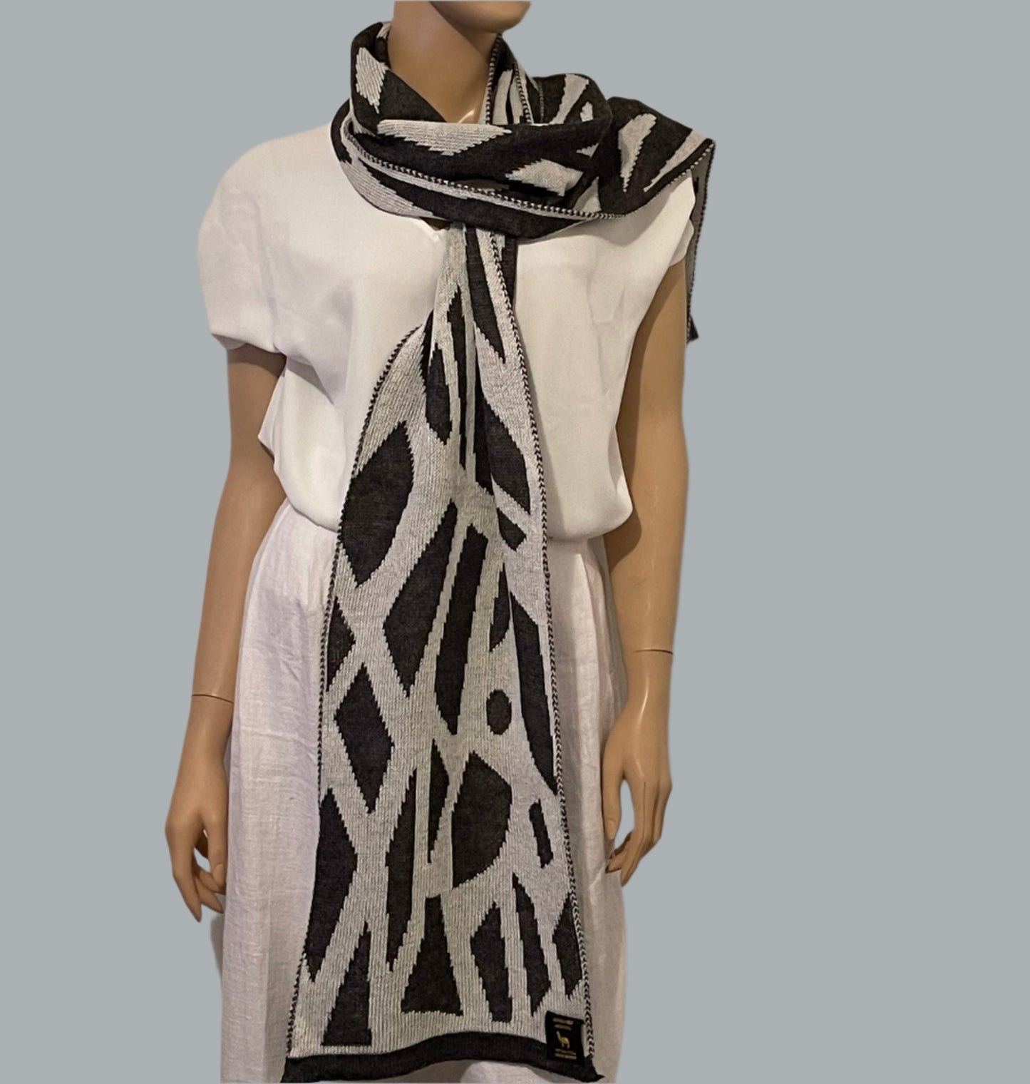 Alpaca Unisex Scarf Lake Stones design