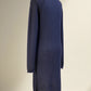 Alpaca Long Knit Dress – Navy Blue Jacquard