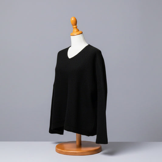 Alpaca Mohair Pullover Sweater Plus Size Black