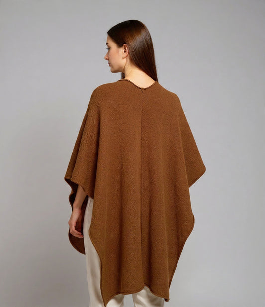 Alpaca Urban Ruana-Cape Extra Soft Natural Camel
