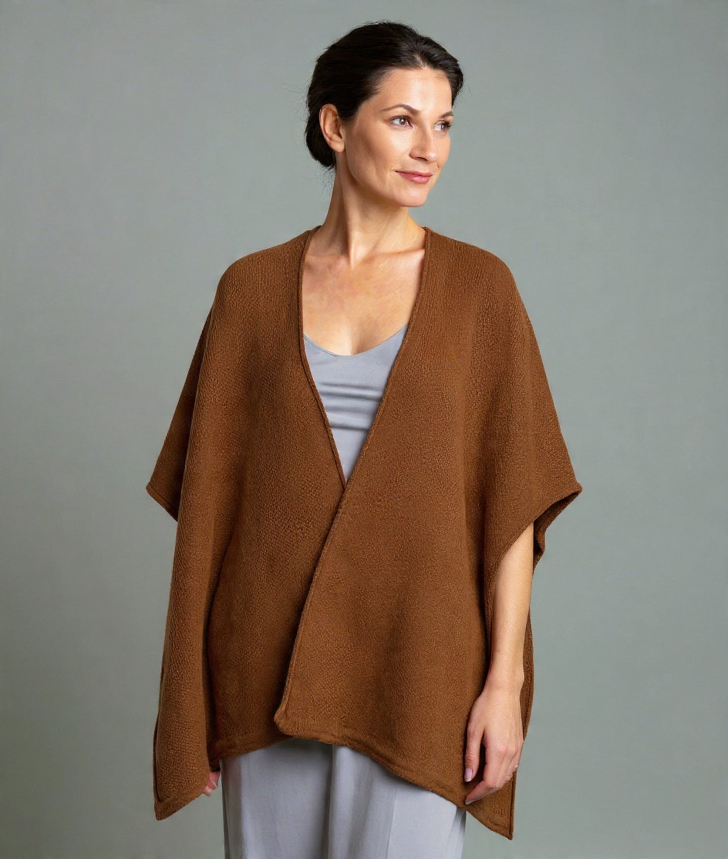 Alpaca Urban Ruana-Cape Extra Soft Natural Camel