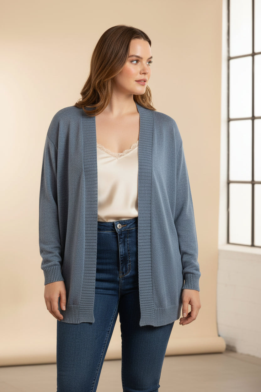 Alpaca Oversized Cardigan – Jersey Stitch V-Neck