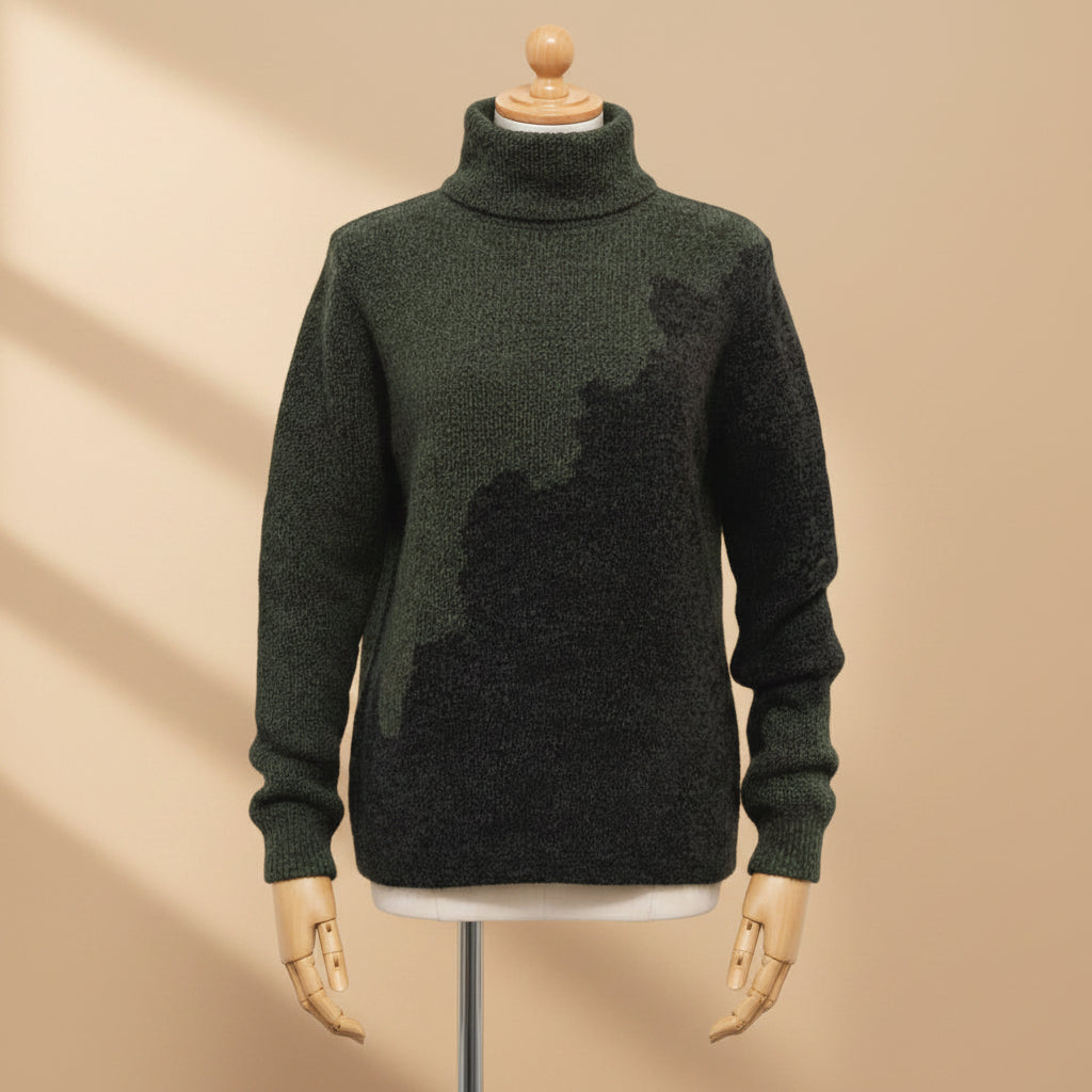 Alpaca High Neck Bi-colour design Jacquard