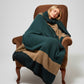 Luxury Mohair Alpaca Extra Soft Throw Blanket Diesel Blue
