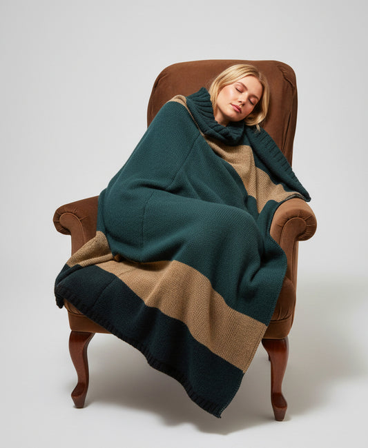 Luxury Mohair Alpaca Extra Soft Throw Blanket Diesel Blue