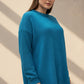 Alpaca Basic Solid Shoulder Sweater Oversized Turquoise