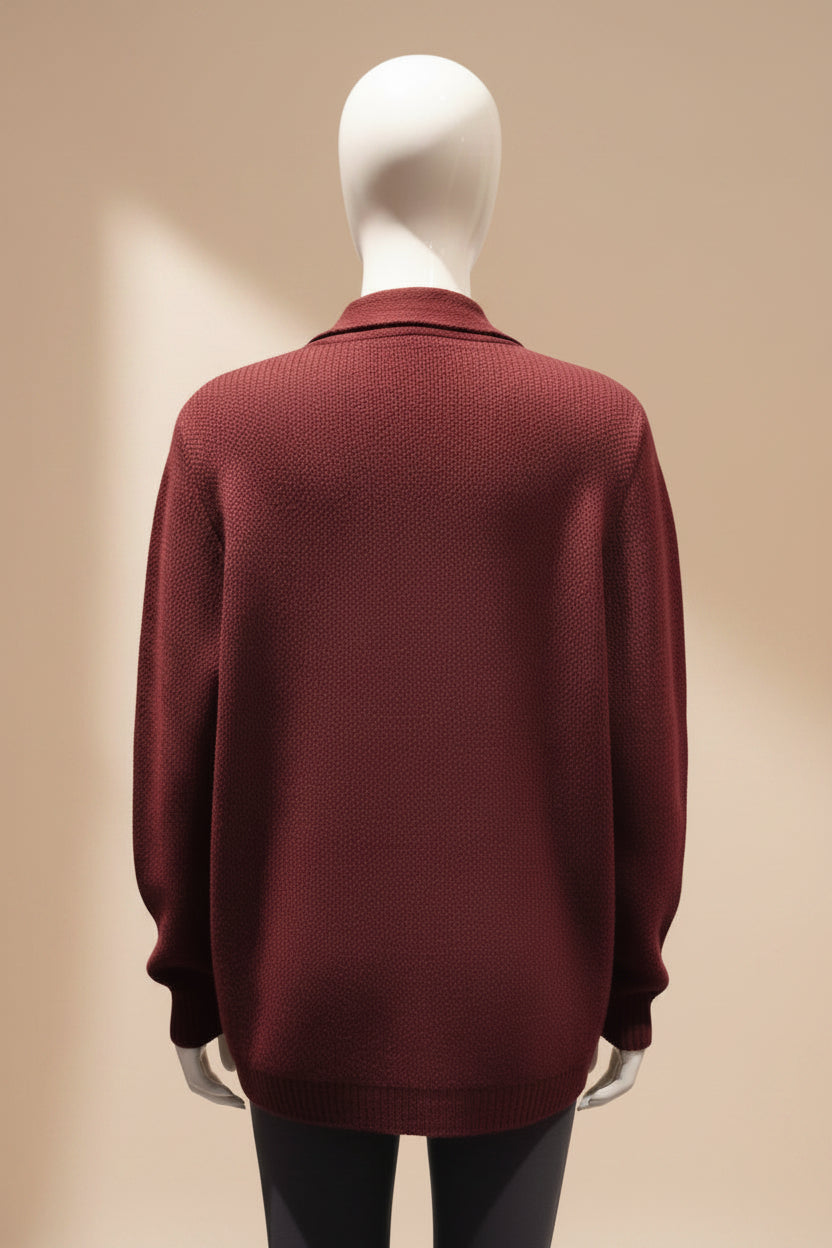 Alpaca Cardigan Lady Cherry Color