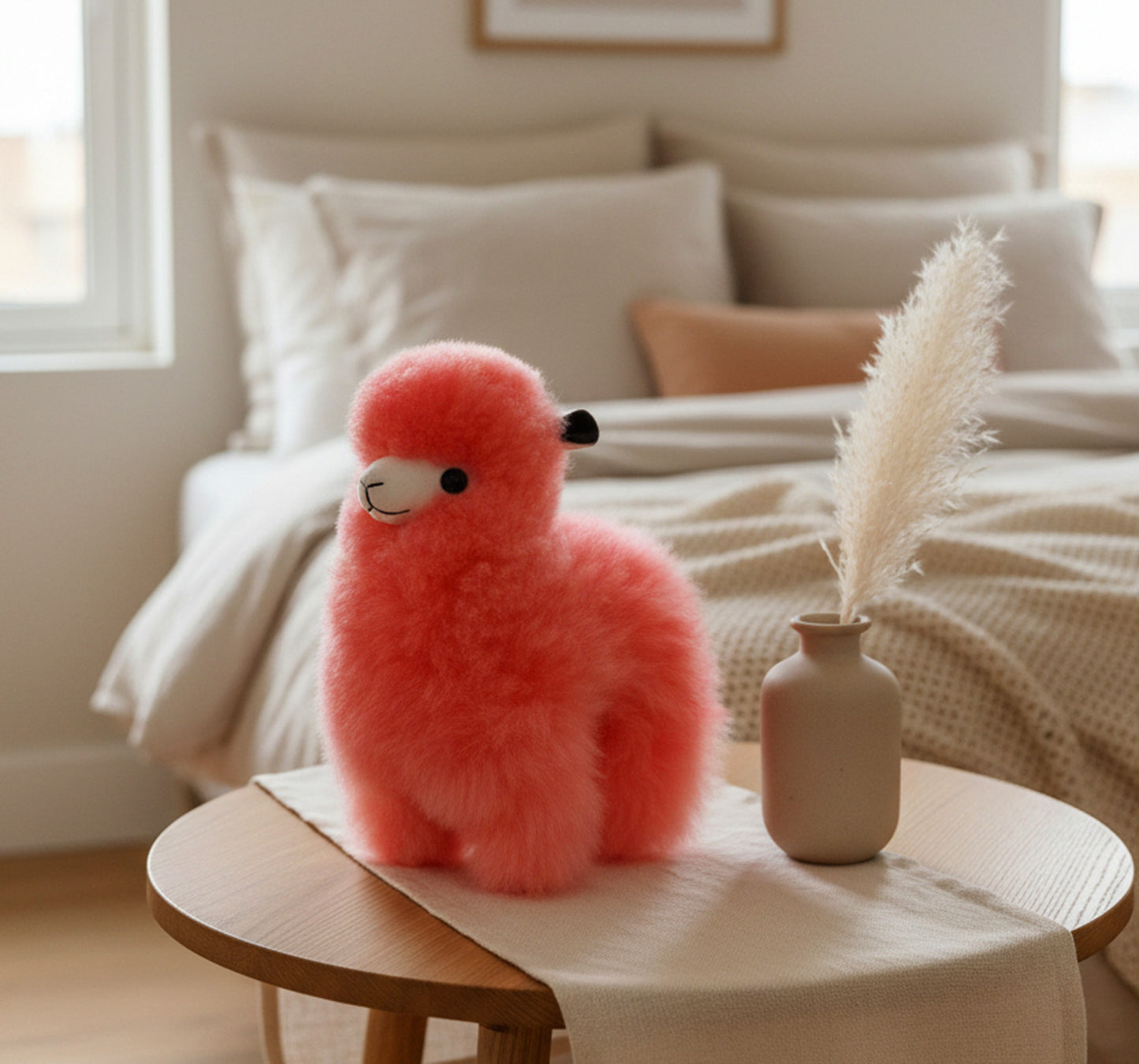 Alpaca Fluffy Decorative Toy - Perfect Hand made Gift Gold Pink