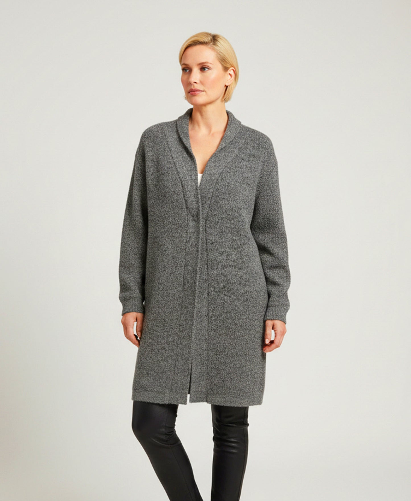 Alpaca Jacquard Coat Granite Gray Tone