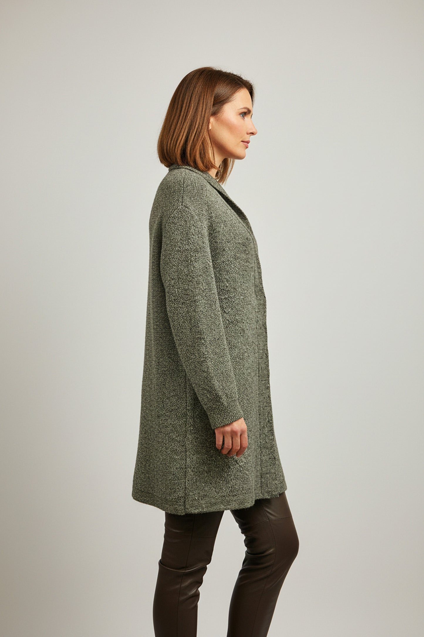 Alpaca Jacquard Coat Granite Gray Tone