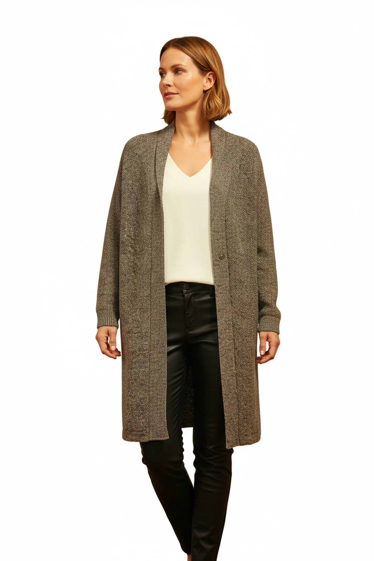 Alpaca Jacquard Coat Granite Gray Tone