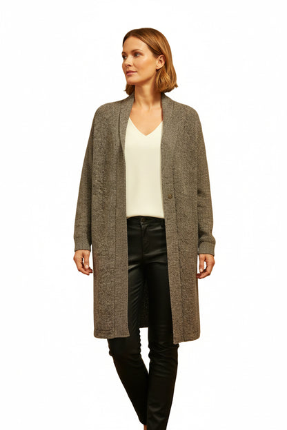 Alpaca Jacquard Coat Granite Gray Tone