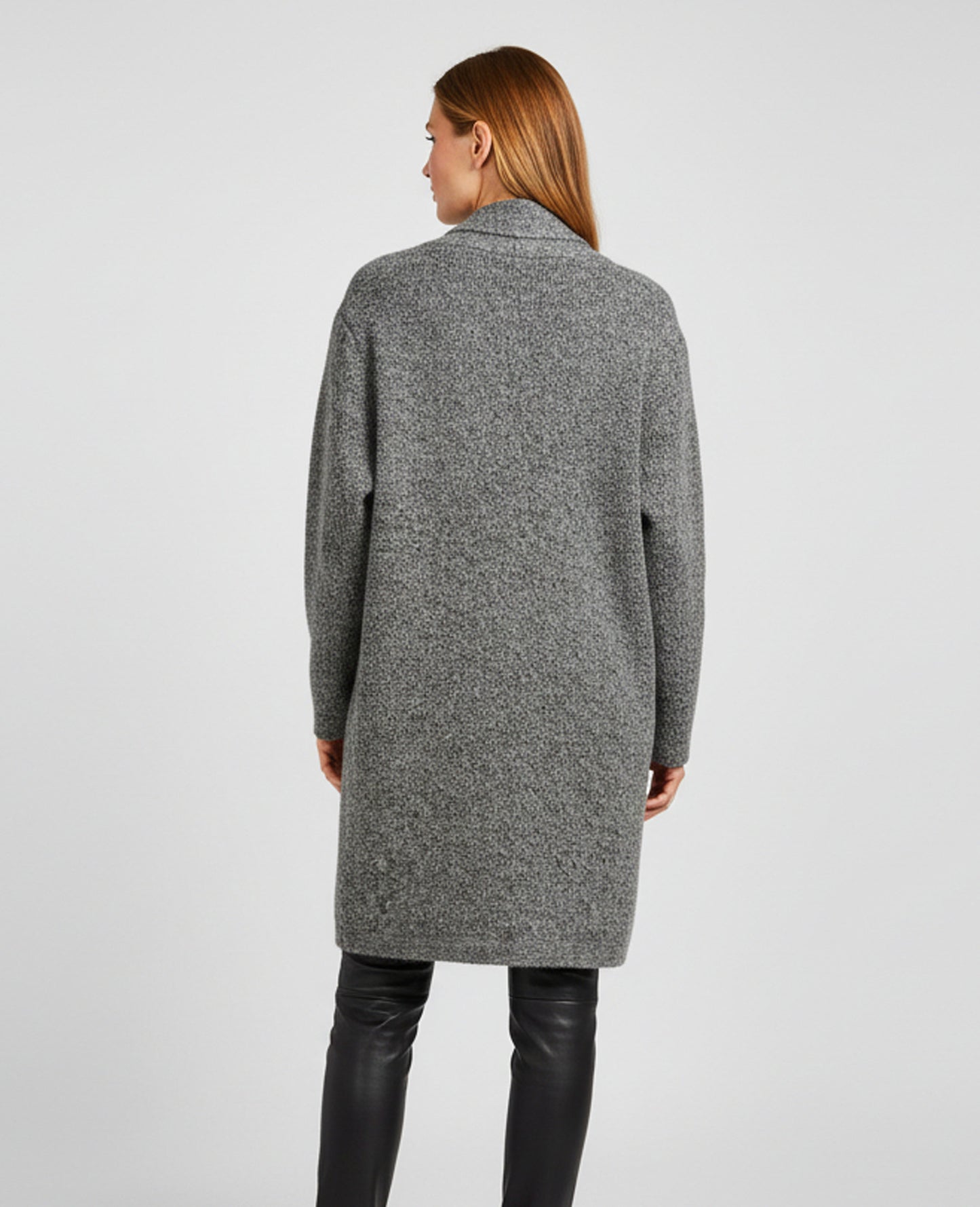 Alpaca Jacquard Coat Granite Gray Tone