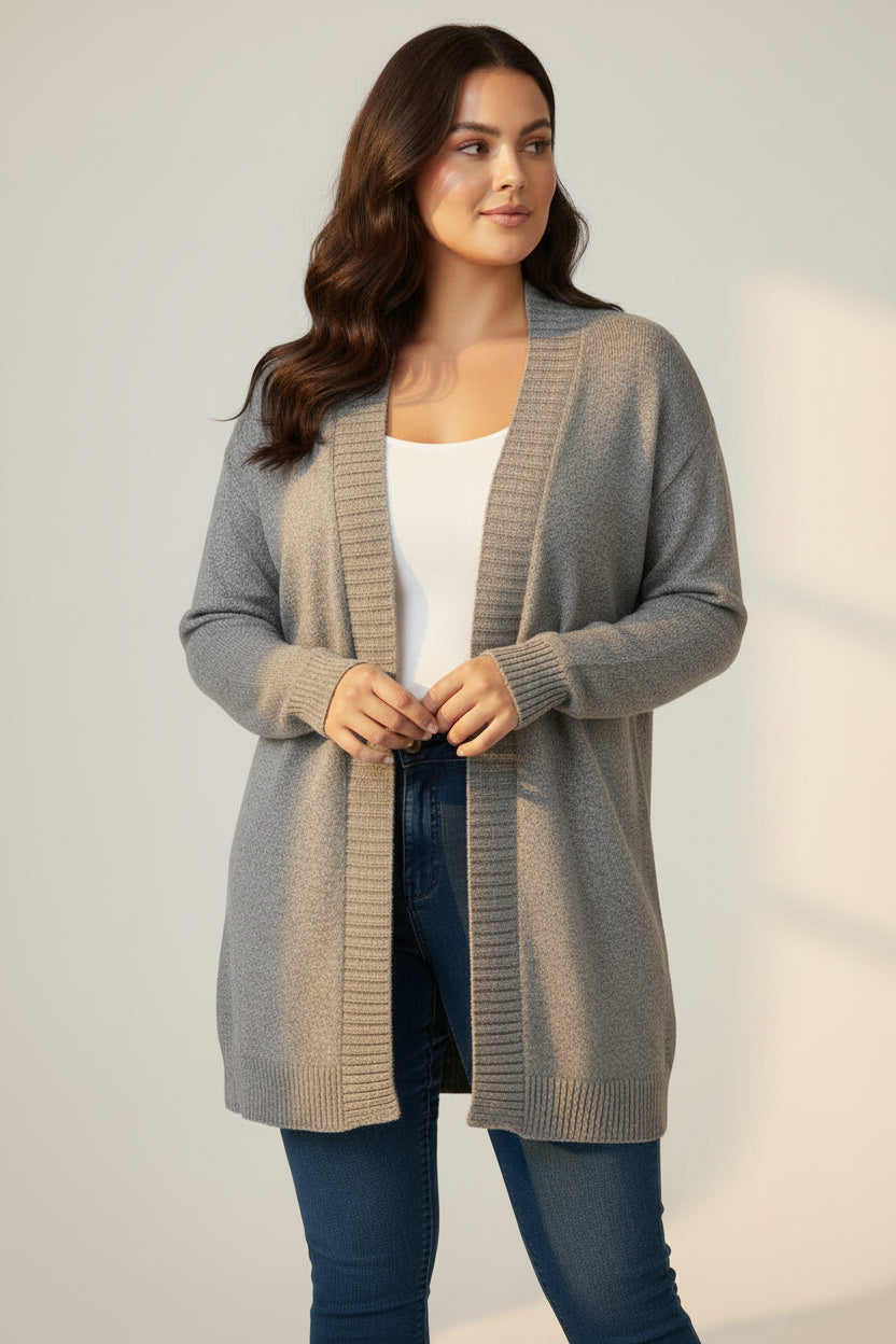 Alpaca Oversized Cardigan – Jersey Stitch V-Neck