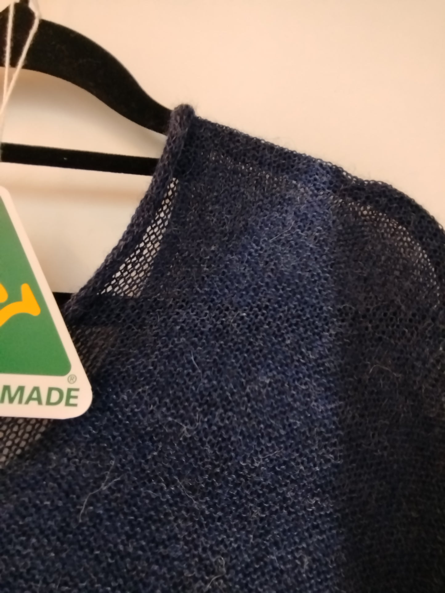 Alpaca Knit Poncho Super Light and Fresh Blue