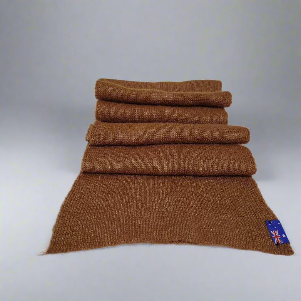 Extra Smooth Alpaca Mohair Scarf, Camel