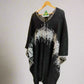 Australian Alpaca Thick Poncho, Disruption V-Neck Charcoal