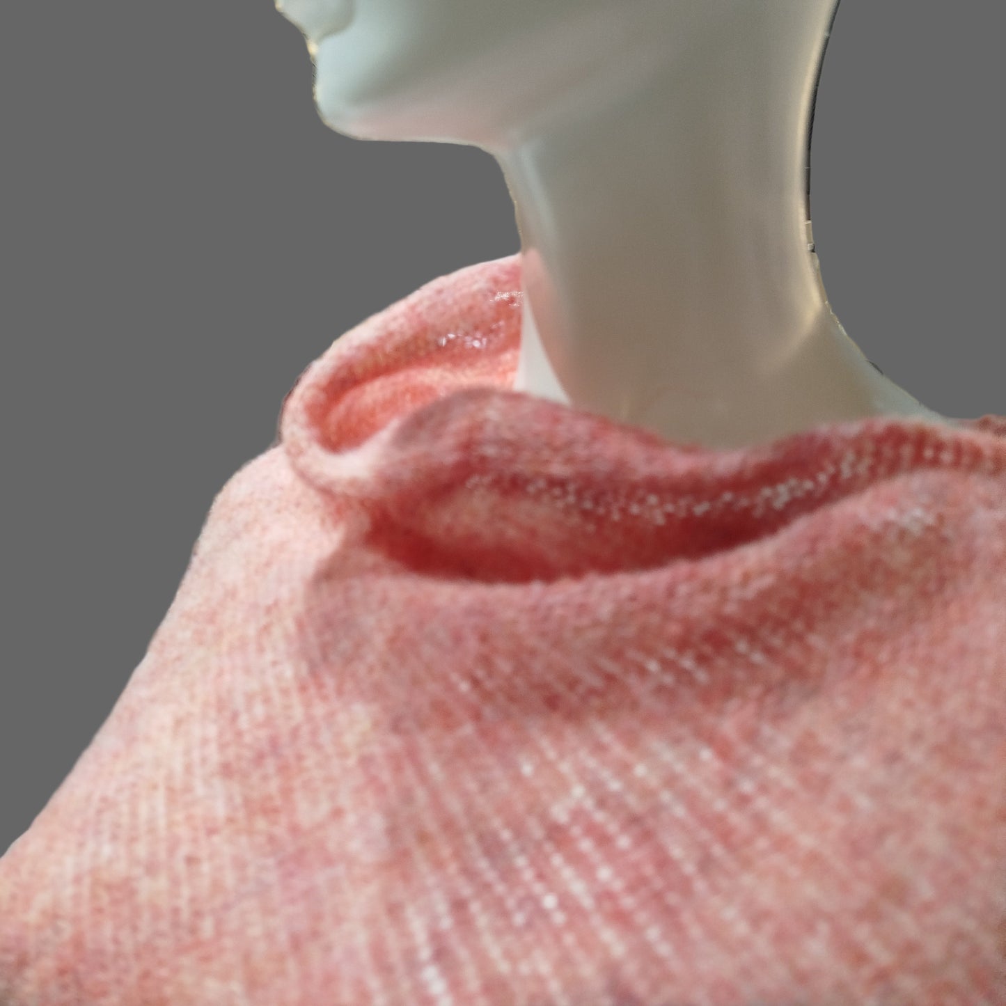 Alpaca Fresh Knit Poncho Jersey Open Pattern, Gold Pink