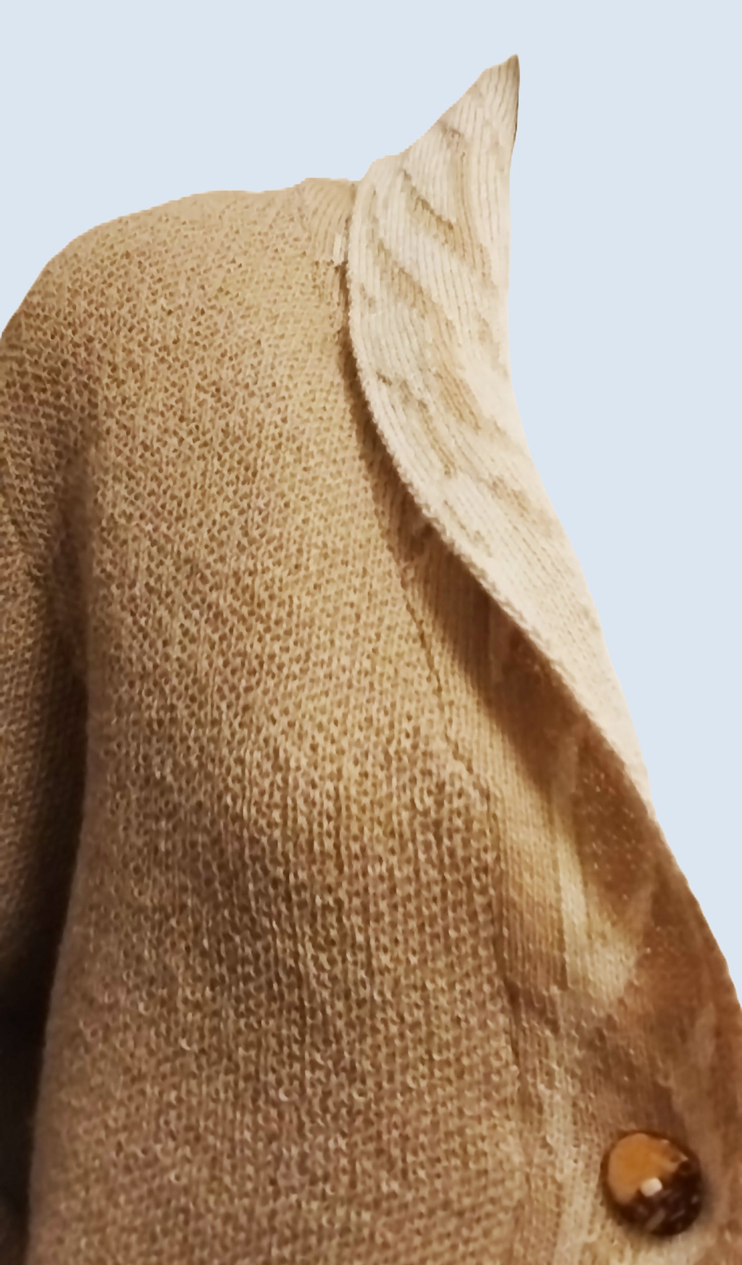 Alpaca Cardigan Zebra Pattern Natural Beige