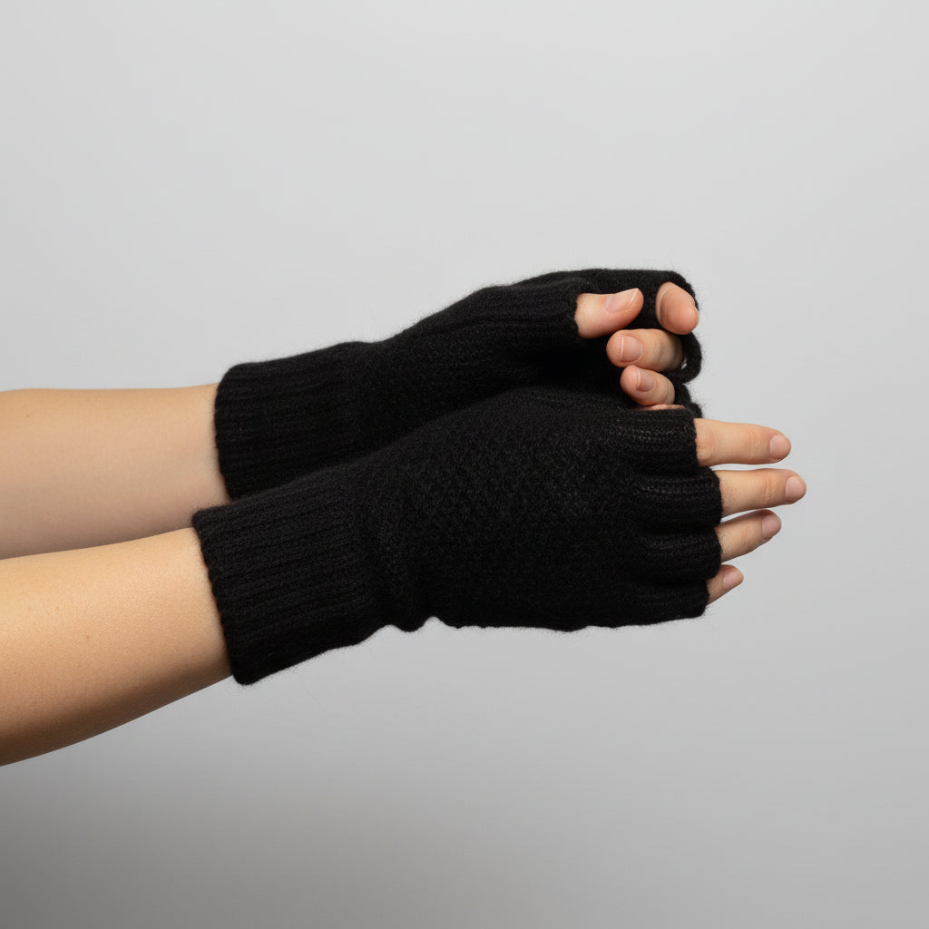 Alpaca Jacquard Half-Finger Gloves