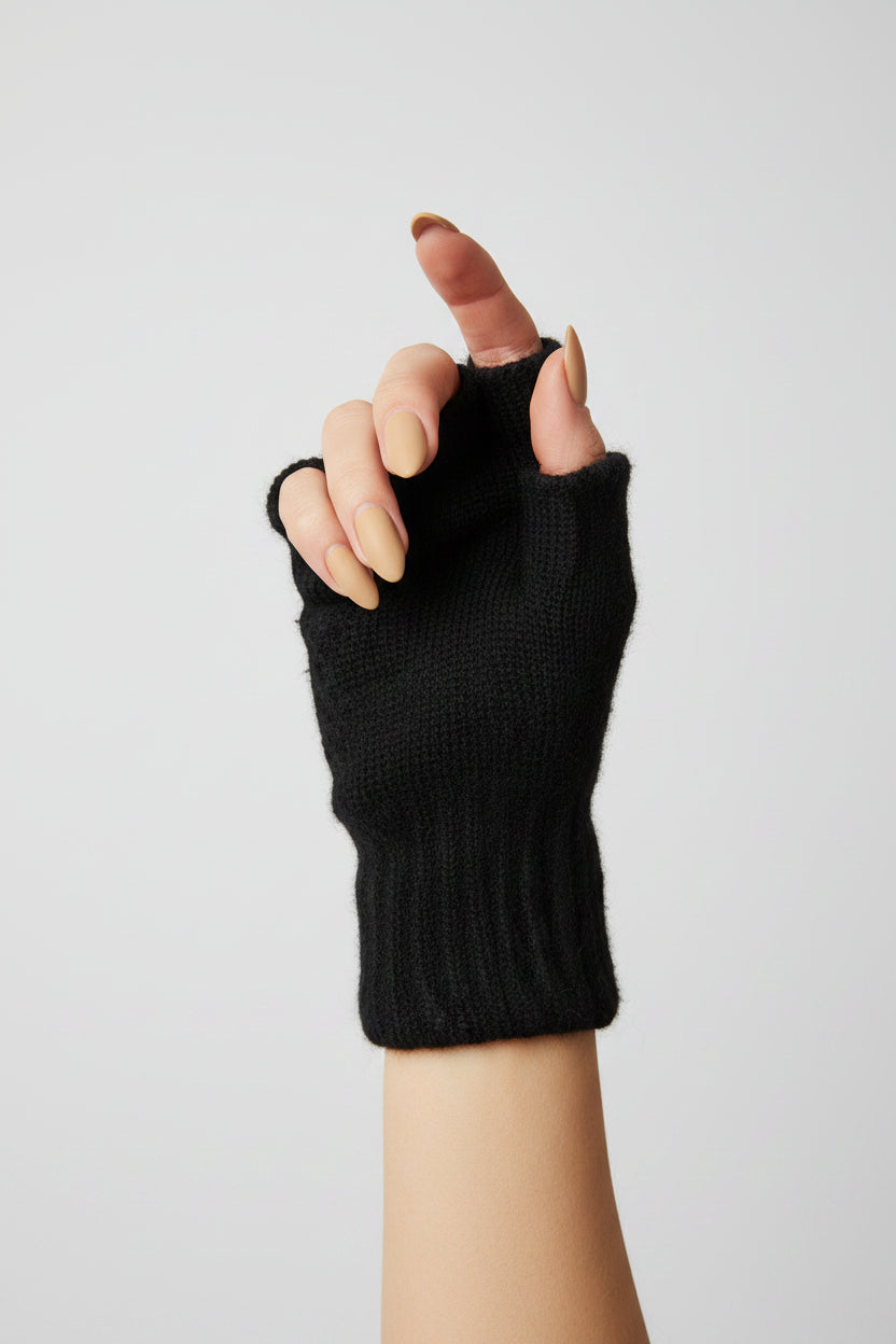 Alpaca Jacquard Half-Finger Gloves