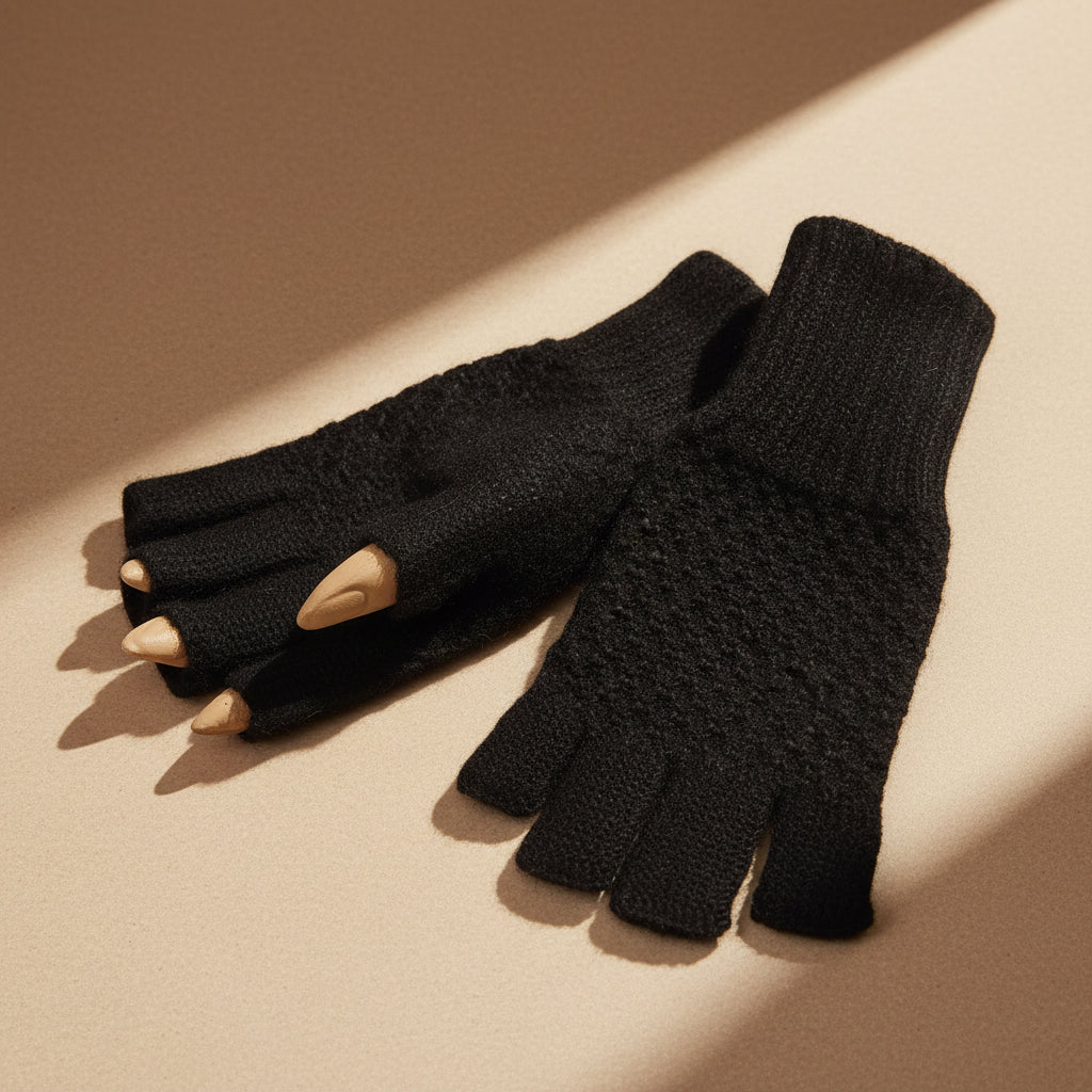 Alpaca Jacquard Half-Finger Gloves