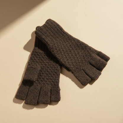 Alpaca Jacquard Half-Finger Gloves