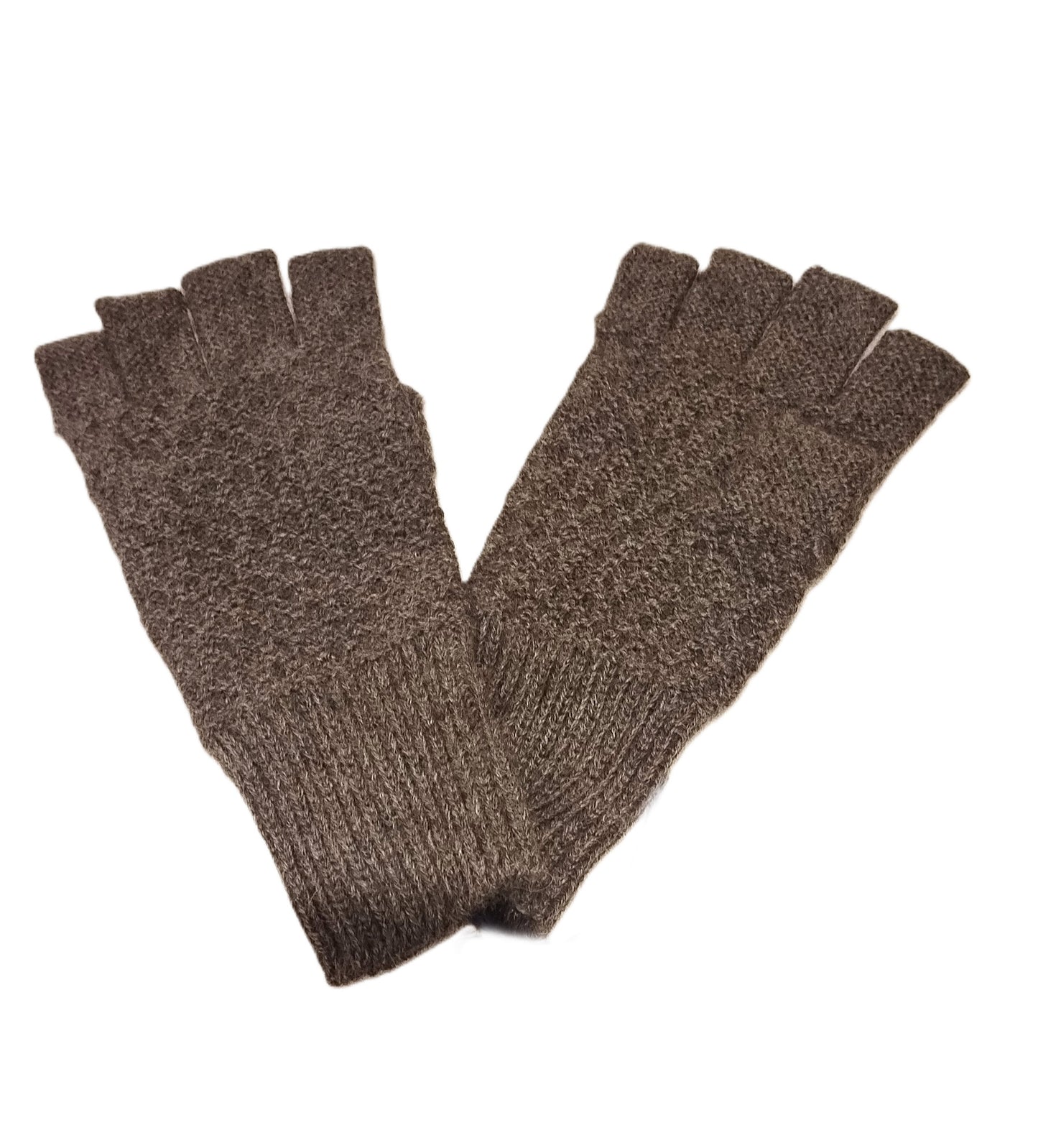 Alpaca Jacquard Half-Finger Gloves
