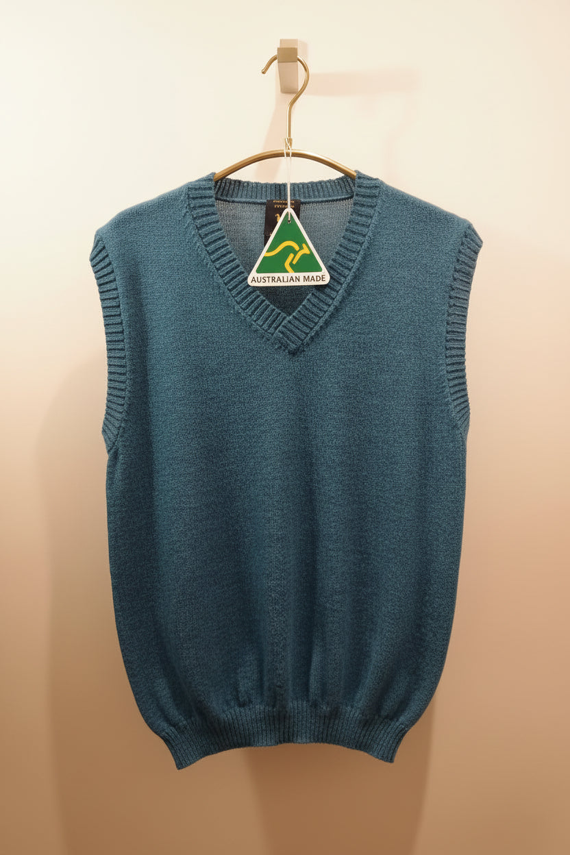 Alpaca Classic V-Neck Vest – Royal Blue | 100% Pure Alpaca Wool