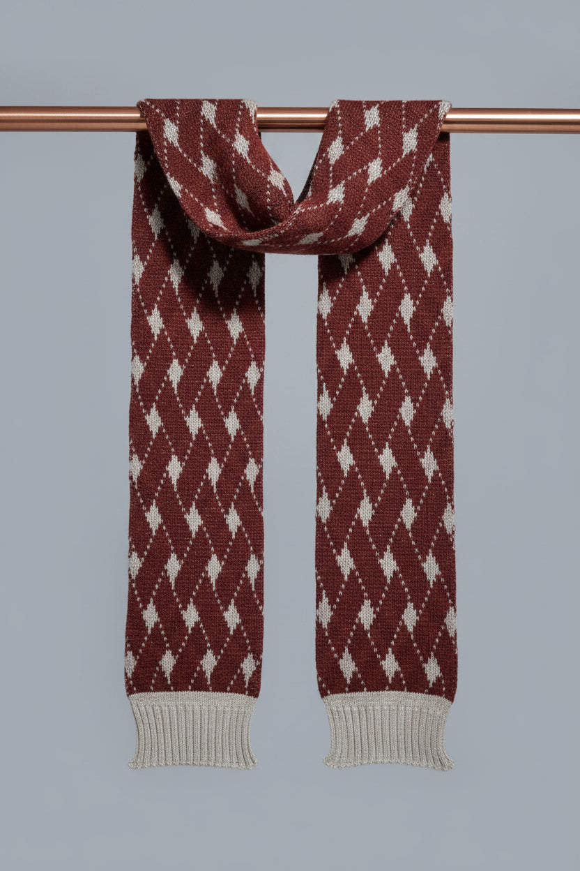 Alpaca Scarf Bricks Design – Jacquard Knit