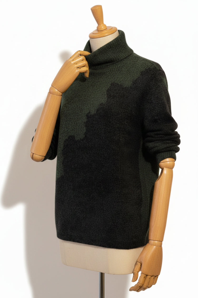 Alpaca High Neck Bi-colour design Jacquard