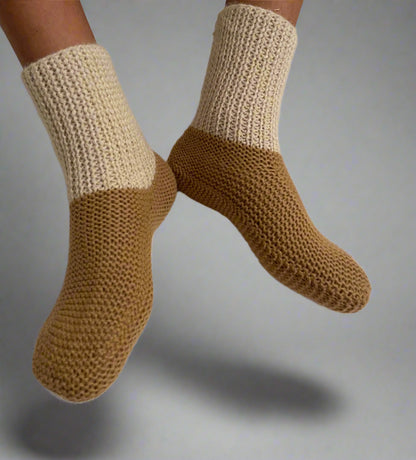Alpaca Health Socks For Sleep Hand Made Beige