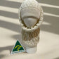 Alpaca Set High Relief Beanie and Neck warmer Reversible Natural White