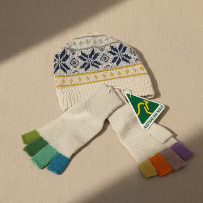 Alpaca Set Nordic Beanie/Multicolor Gloves