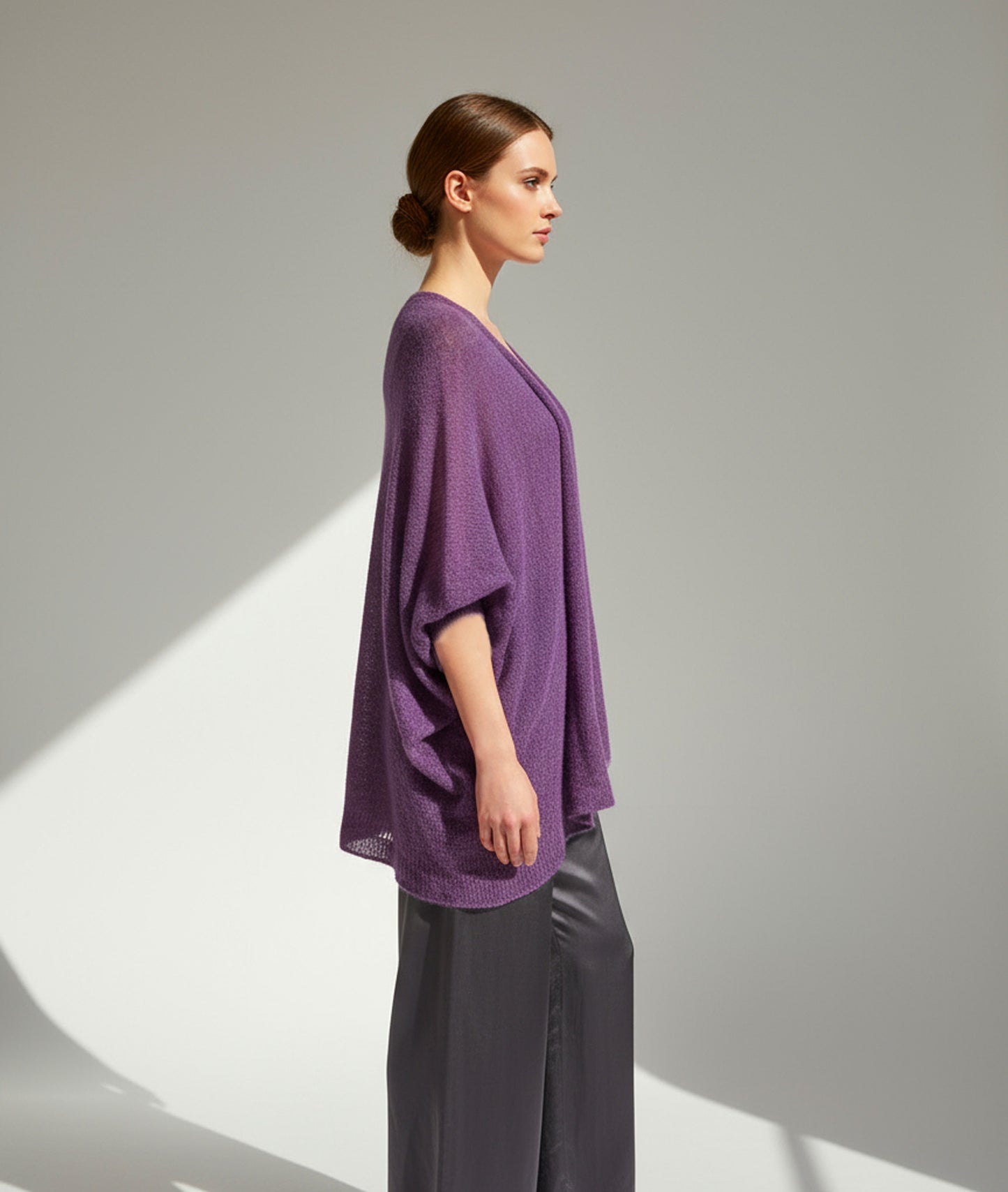 Alpaca Mohair Light Cape Spring Coral Tone