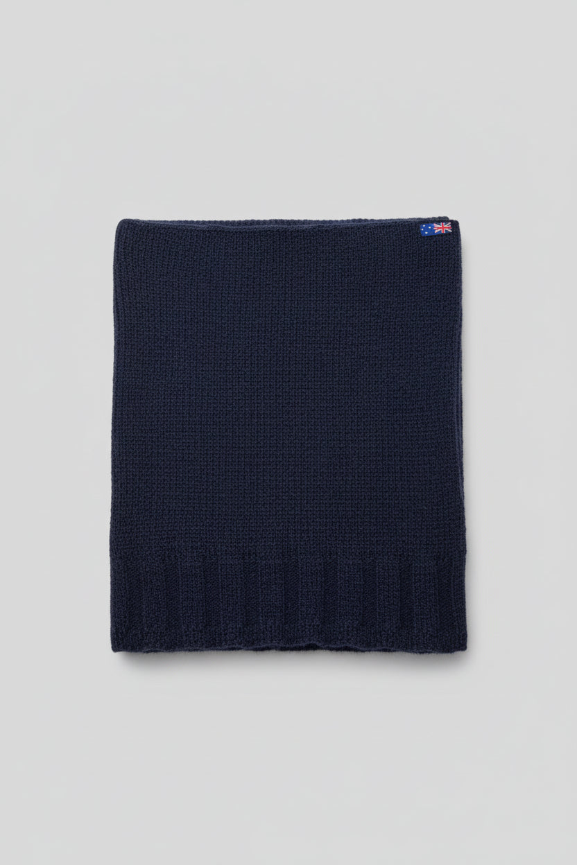 Extra Smooth Alpaca Mohair Neck-warmer Navy Blue