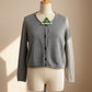Alpaca  Cardigan Classy Jersey Roll Up Neckline