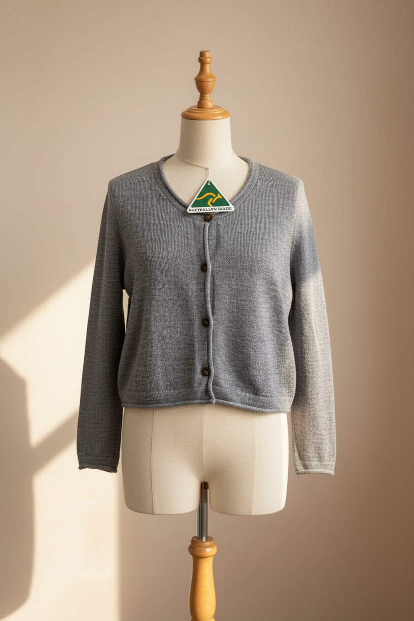 Alpaca  Cardigan Classy Jersey Roll Up Neckline