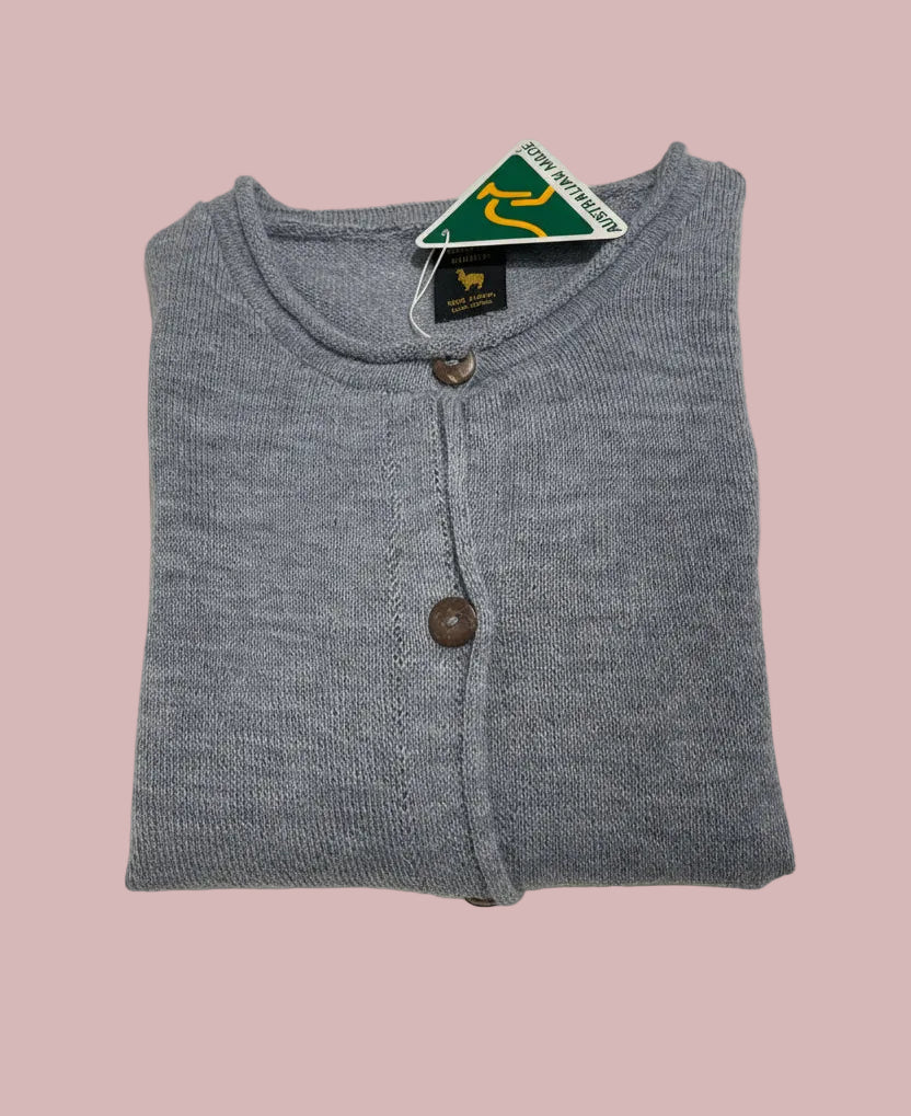 Alpaca  Cardigan Classy Jersey Roll Up Neckline