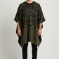 Australian Alpaca Thick Poncho V-neck, CAMO Green