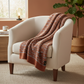 Australian Alpaca  Blanket European-Look Wrap Throw Terracotta/Gray