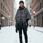 Australian Alpaca Thick Poncho Hooded, CAMO SNOWY