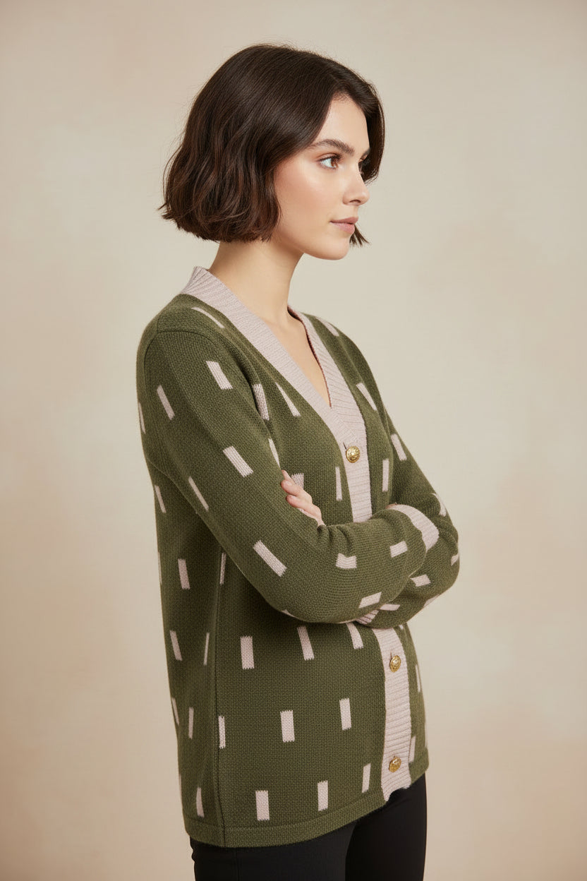 Alpaca Intarsia Cardigan