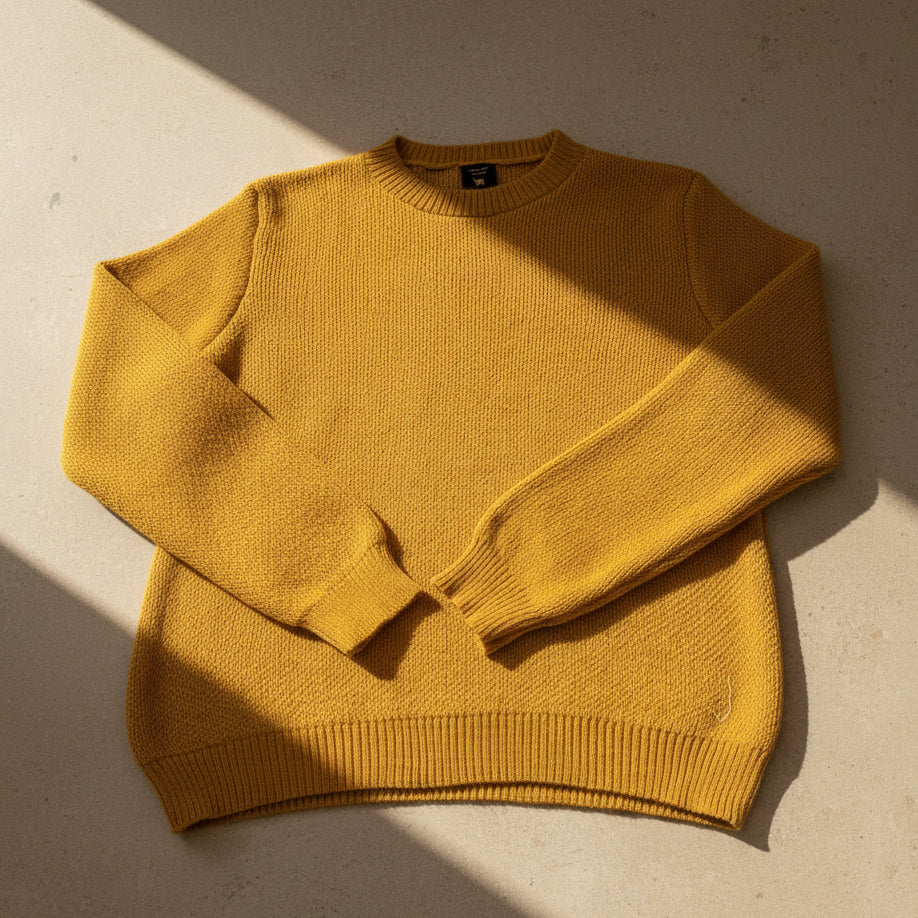 Baby Alpaca Golden Wattle Sweater Round Neckline | Extra soft
