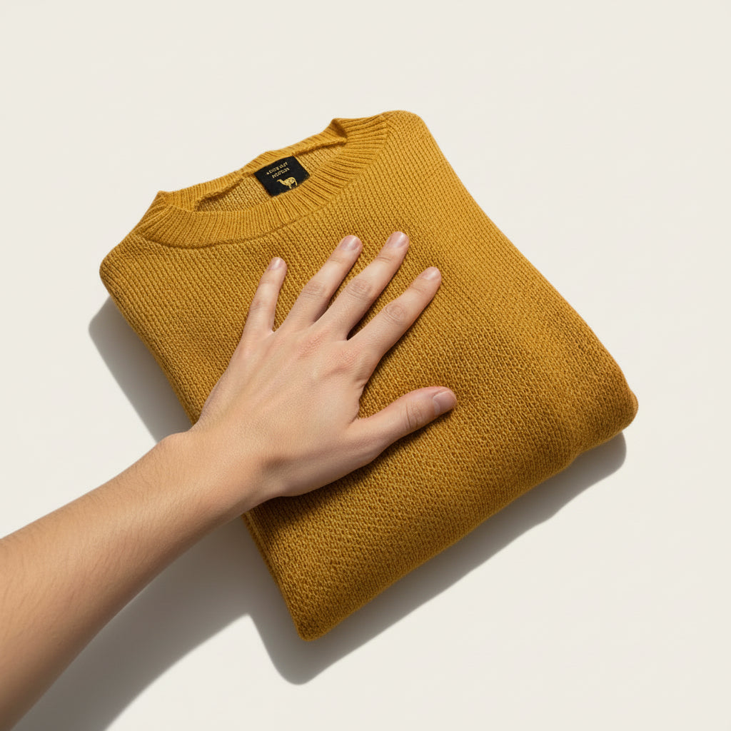 Baby Alpaca Golden Wattle Sweater Round Neckline | Extra soft