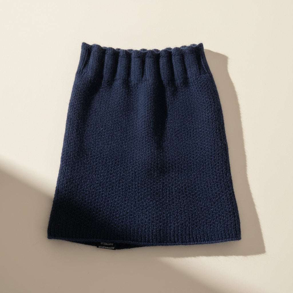 Brushed Alpaca Collar Neck Unisex Extra-Soft Blue