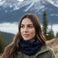 Brushed Alpaca Collar Neck Unisex Extra-Soft Blue
