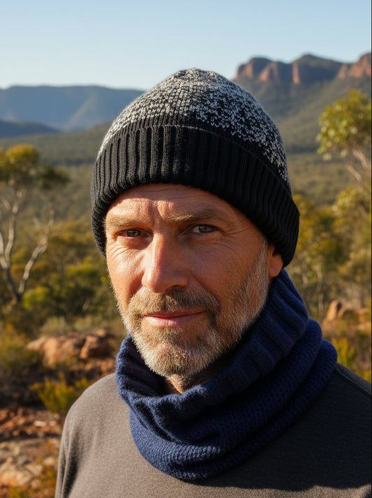 Brushed Alpaca Collar Neck Unisex Extra-Soft Blue